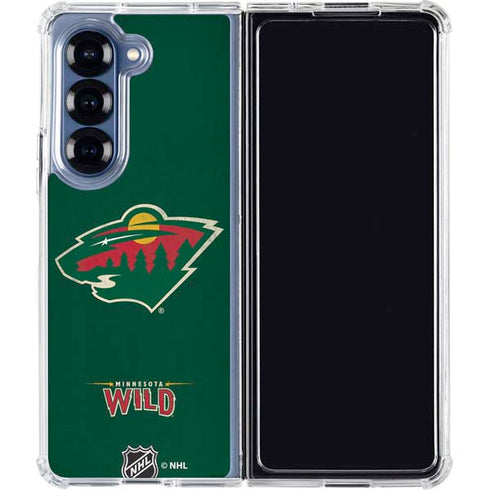 NHL Minnesota Wild Distressed Galaxy Z Fold6 Clear Case